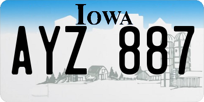IA license plate AYZ887