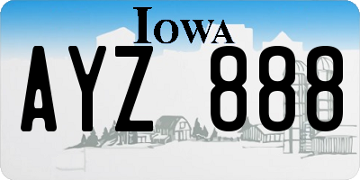 IA license plate AYZ888