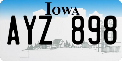 IA license plate AYZ898