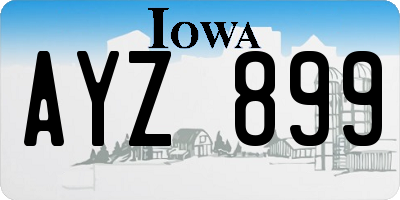 IA license plate AYZ899