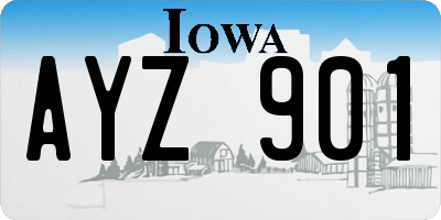 IA license plate AYZ901
