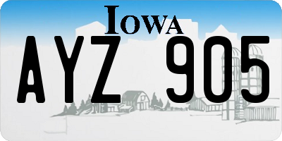IA license plate AYZ905