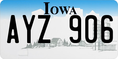 IA license plate AYZ906