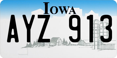 IA license plate AYZ913