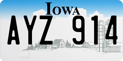 IA license plate AYZ914