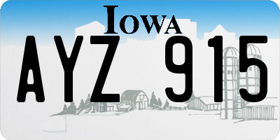 IA license plate AYZ915
