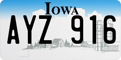 IA license plate AYZ916