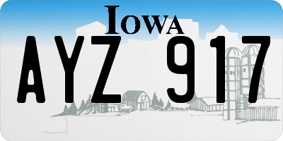 IA license plate AYZ917