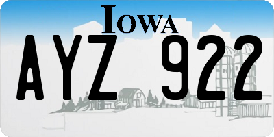 IA license plate AYZ922