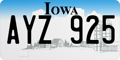 IA license plate AYZ925