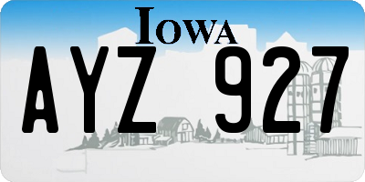 IA license plate AYZ927