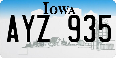 IA license plate AYZ935