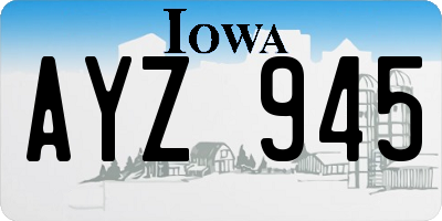 IA license plate AYZ945