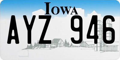 IA license plate AYZ946