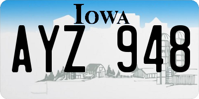 IA license plate AYZ948