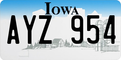 IA license plate AYZ954