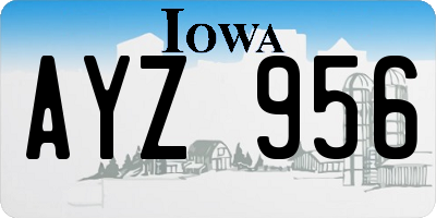 IA license plate AYZ956