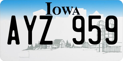 IA license plate AYZ959