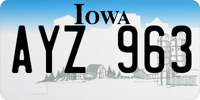 IA license plate AYZ963