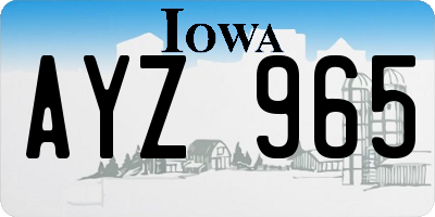 IA license plate AYZ965