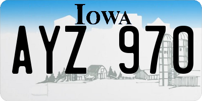 IA license plate AYZ970