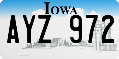 IA license plate AYZ972