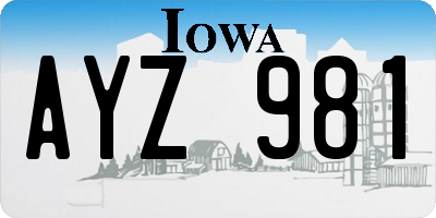 IA license plate AYZ981