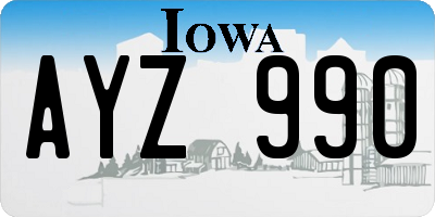 IA license plate AYZ990