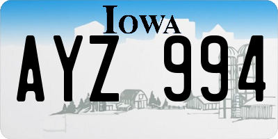 IA license plate AYZ994