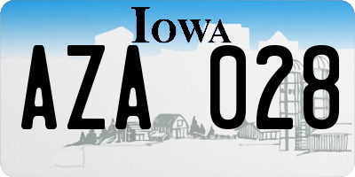 IA license plate AZA028