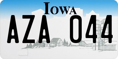 IA license plate AZA044