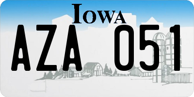 IA license plate AZA051