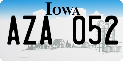 IA license plate AZA052