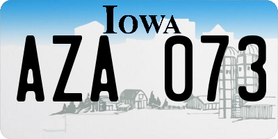 IA license plate AZA073
