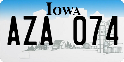 IA license plate AZA074