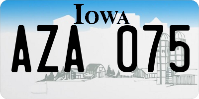 IA license plate AZA075