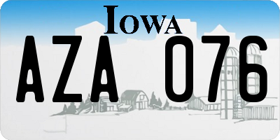IA license plate AZA076
