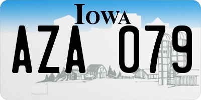 IA license plate AZA079