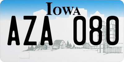 IA license plate AZA080