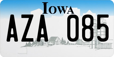 IA license plate AZA085