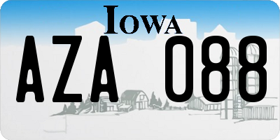 IA license plate AZA088