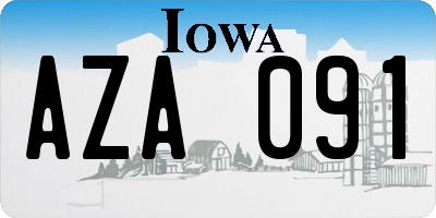 IA license plate AZA091