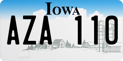 IA license plate AZA110