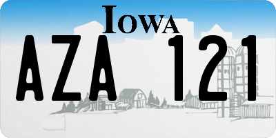 IA license plate AZA121