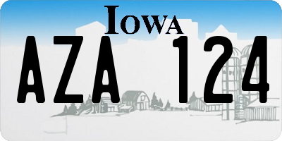 IA license plate AZA124