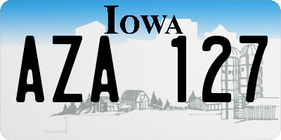 IA license plate AZA127