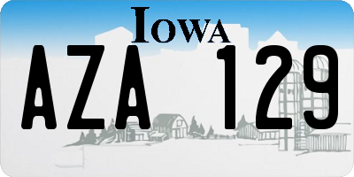 IA license plate AZA129