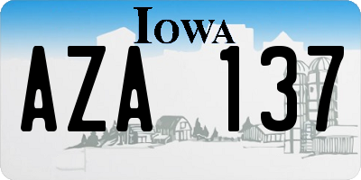 IA license plate AZA137