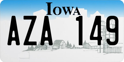 IA license plate AZA149