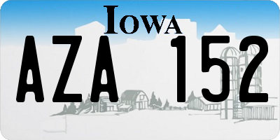 IA license plate AZA152